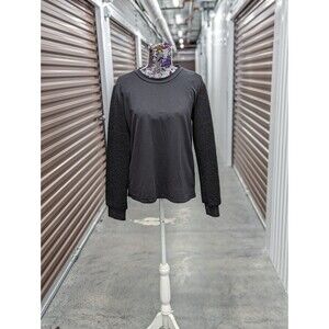 Kenneth Cole NWT Large Black Sweater with Sherpa Sleeves